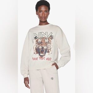 Anine Bing Tiger Graphic Sweatshirt in Stone XS WORN ONCE